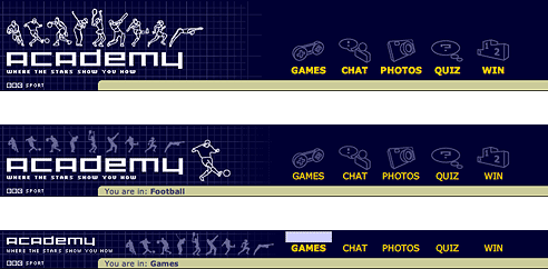 The site banners