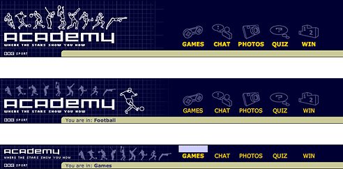 The site banners