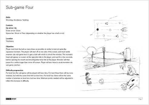 A page from the game's synopsis document