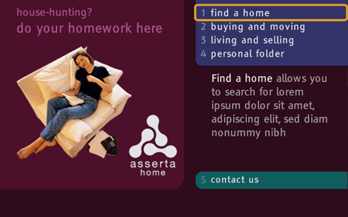 Assertahome iDTV homepage concept