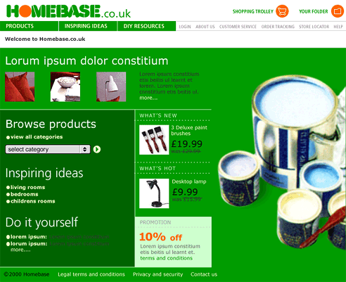 Homebase.co.uk homepage