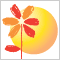 The sun and flower logo